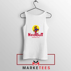 Ned Butt Simpson Parody White Tank Top