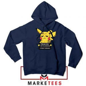 Pikachu Street Brawl Crime Navy Blue Hoodie