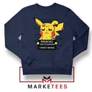 Pikachu Street Brawl Crime Navy Blue Sweater