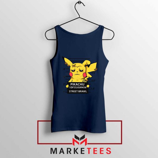 Pikachu Street Brawl Crime Navy Blue Tank Top