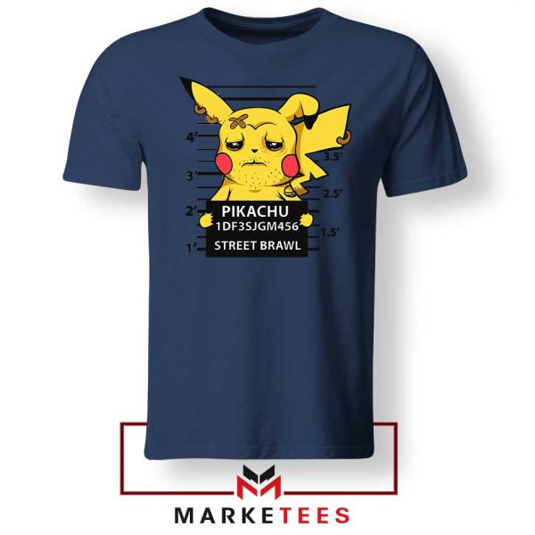 Pikachu Street Brawl Crime Navy Blue Tshirt