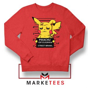 Pikachu Street Brawl Crime Red Sweater