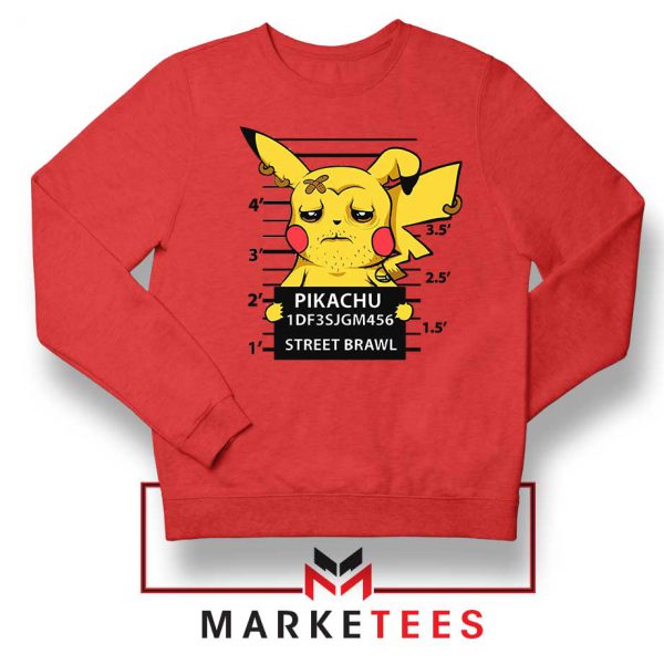 Pikachu Street Brawl Crime Red Sweater