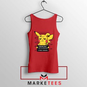 Pikachu Street Brawl Crime Red Tank Top