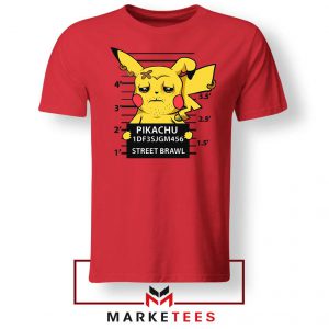 Pikachu Street Brawl Crime Red Tshirt