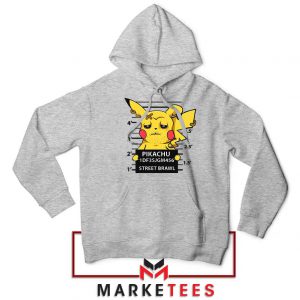 Pikachu Street Brawl Crime Sport Grey Hoodie