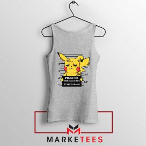 Pikachu Street Brawl Crime Sport Grey Tank Top