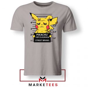 Pikachu Street Brawl Crime Sport Grey Tshirt
