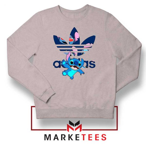 Stitch Character Adidas Parody Sport Grey Sweater