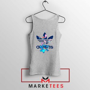 Stitch Character Adidas Parody Sport Grey Tank Top