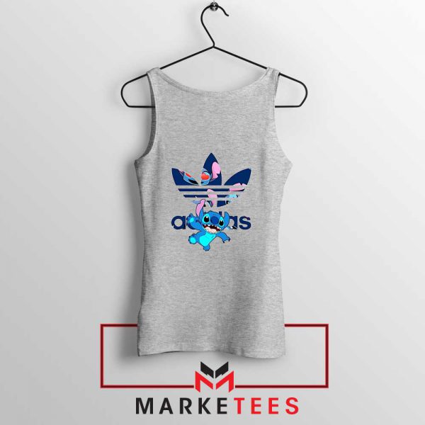 Stitch Character Adidas Parody Sport Grey Tank Top