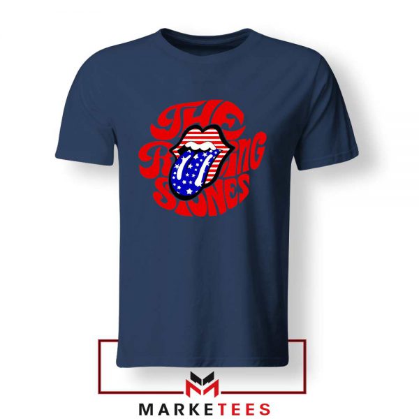The Rolling Stones American Tongue Navy Blue Tee
