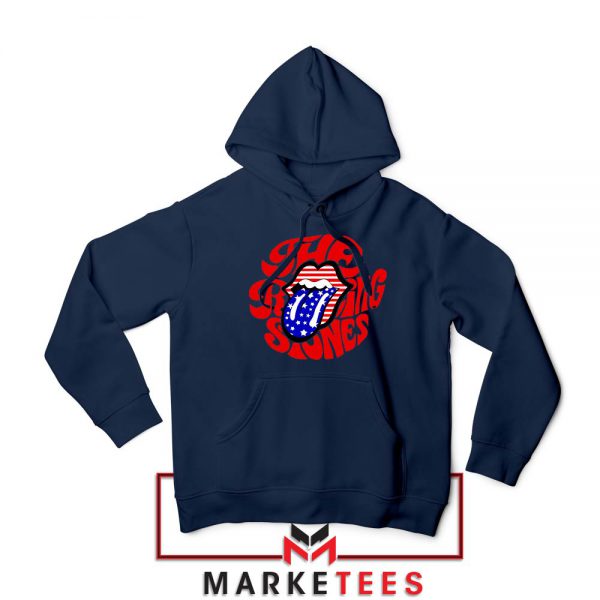 The Rolling Stones Flag Tongue Navy Hoodie
