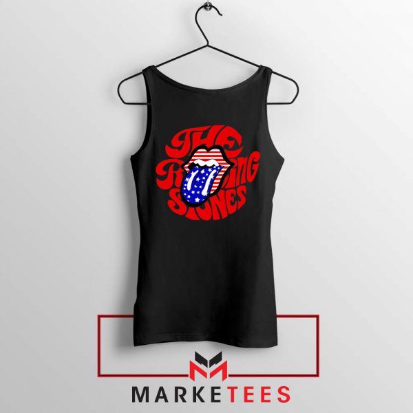 The Rolling Stones USA Tongue Black Tank Top