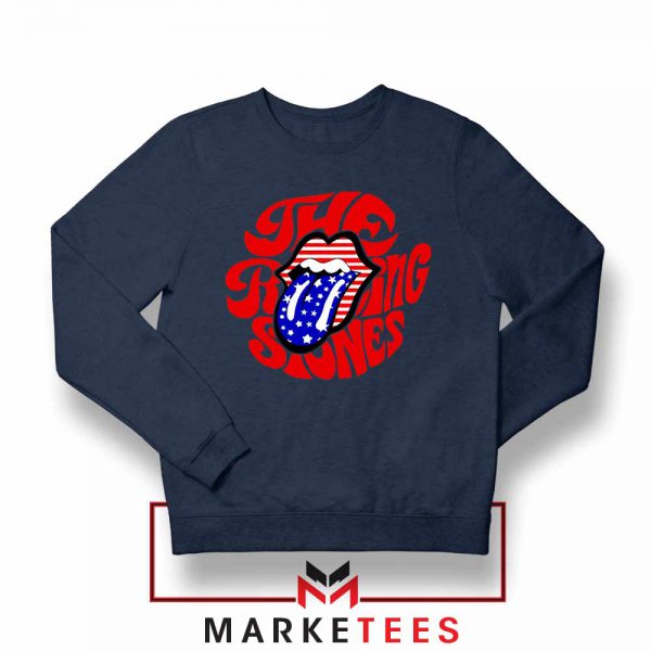 The Rolling Stones USA Tongue Navy Blue Sweatshirt