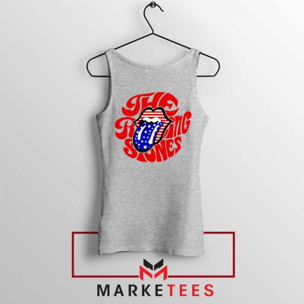 The Rolling Stones USA Tongue Sport Grey Tank Top