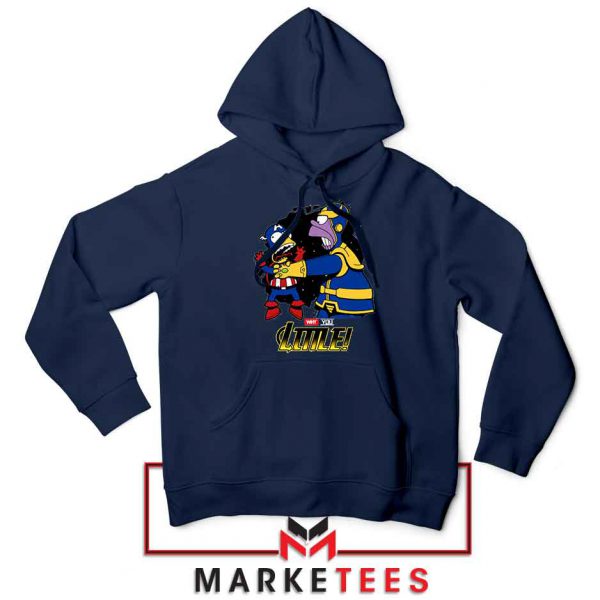 Why You Little Homer Thanos Navy Blue Hoodie