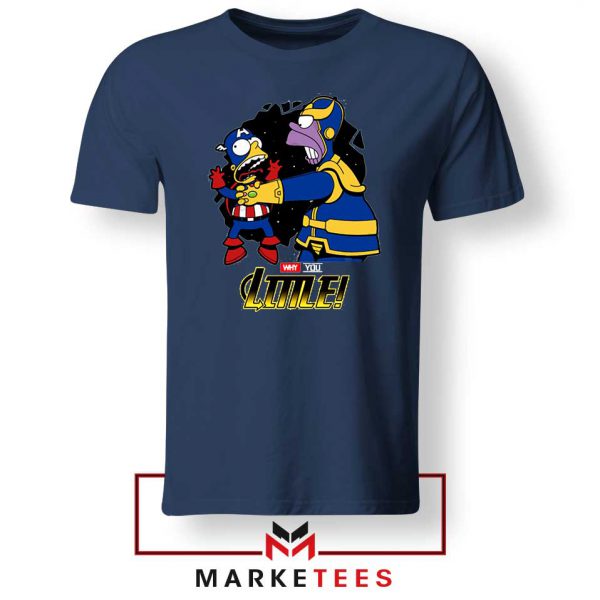 Why You Little Homer Thanos Navy Blue Tshirt