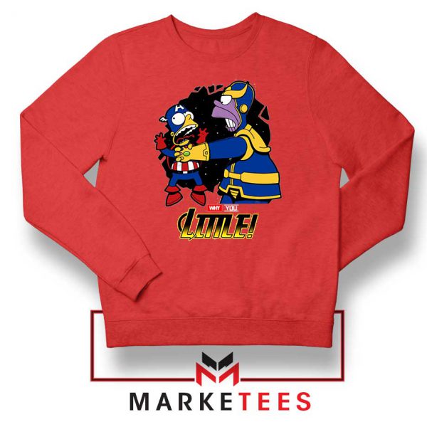 Why You Little Homer Thanos Red Sweater