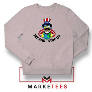 Uncle Sam Simpson Funny Grey Sweatshirt