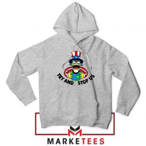 Uncle Sam Simpson Funny Grey Hoodie