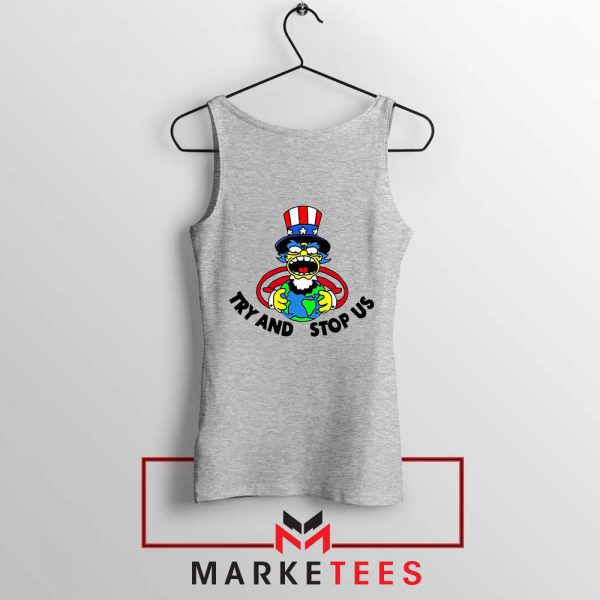 Uncle Sam Simpson Funny Grey Tank Top