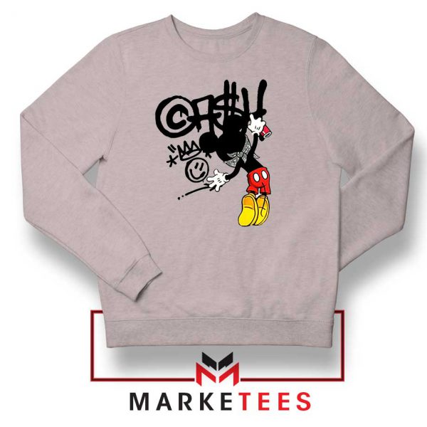 Banksy Mickey Chaos Disobey Grey Sweater