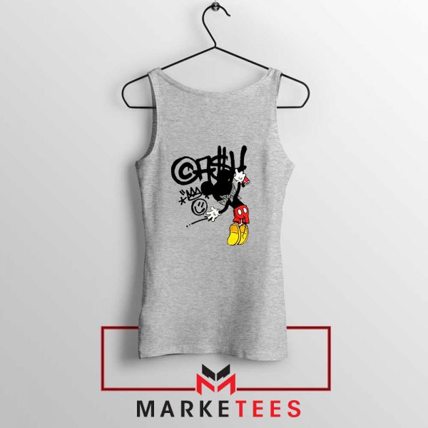 Banksy Mickey Chaos Disobey Grey Tank Top