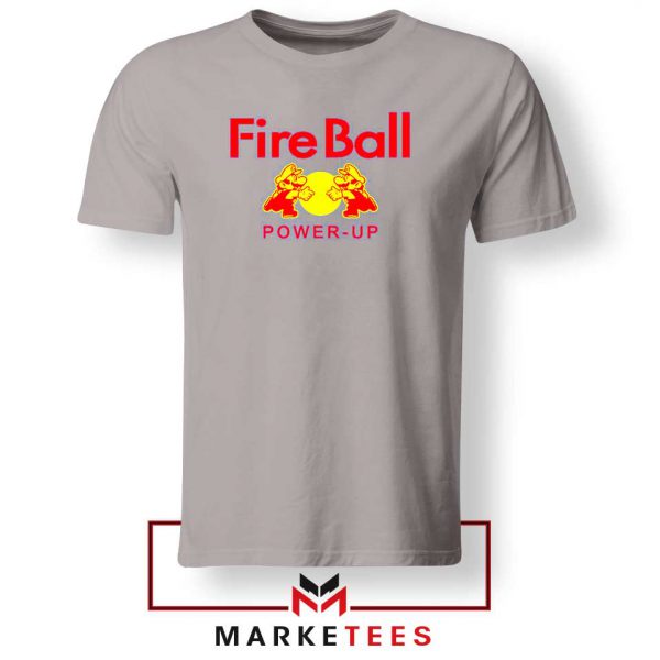 Mario Fire Ball Power Up Sport Grey Tshirt