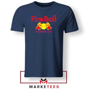 Mario Fire Ball Power Up Navy Blue Tshirt