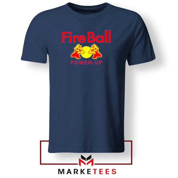 Mario Fire Ball Power Up Navy Blue Tshirt