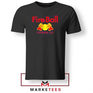 Mario Fire Ball Power Up Black Tshirt