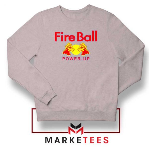 Mario Fire Ball Power Up Sport Grey Sweatshirt