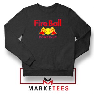 Mario Fire Ball Power Up Black Sweatshirt