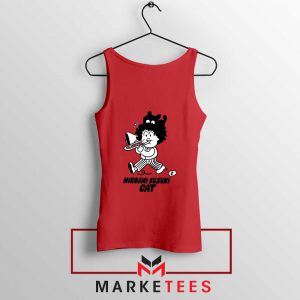 Cat Hiroshi Suzuki Graphic Red Tank Top