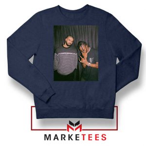 Drake and Travis Scott Navy Blue Sweatshirt