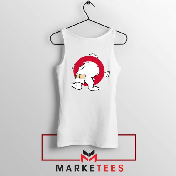 Ghostbutters Film Parody White Tank Top