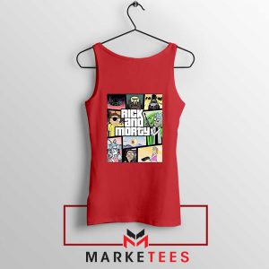 New Rick and Morty GTA Logo Red Tank Top