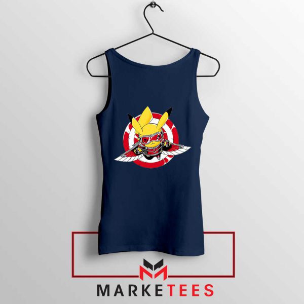 Pikachu The Falcon Design Navy Blue Tank Top