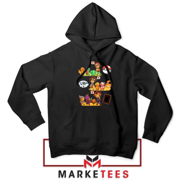 Pokemon Digimon Anime Series Black Hoodie