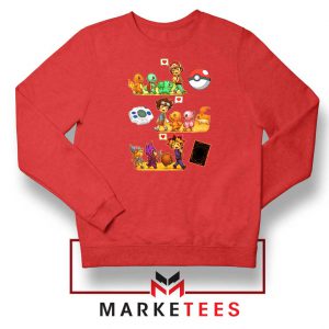 Pokemon Digimon Anime Series Red Sweater