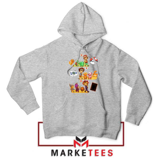 Pokemon Digimon Anime Series Sport Grey Hoodie