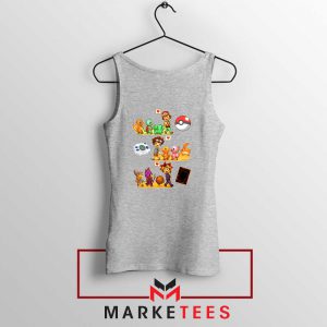 Pokemon Digimon Anime Series Sport Grey Tank Top