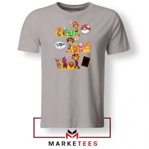 Pokemon Digimon Anime Series Sport Grey Tee