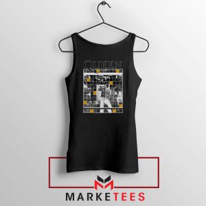 Queen Freddie Grid Designs Black Tank Top