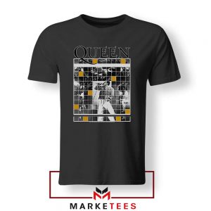 Queen Freddie Grid Designs Black Tshirt