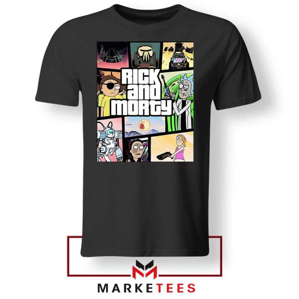 New Rick and Morty GTA Logo Tshirt