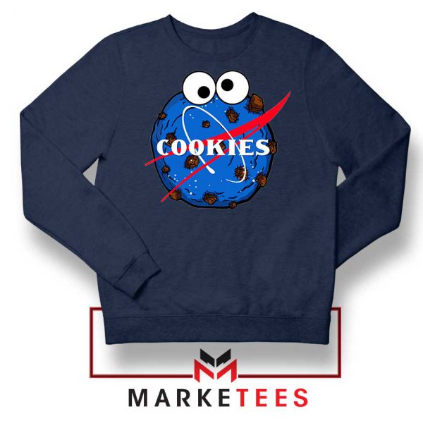 Space Cookies Funny Navy Blue Sweatshirt