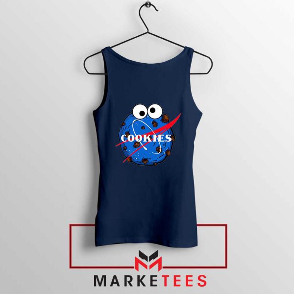 Space Cookies Funny Navy Blue Tank Top