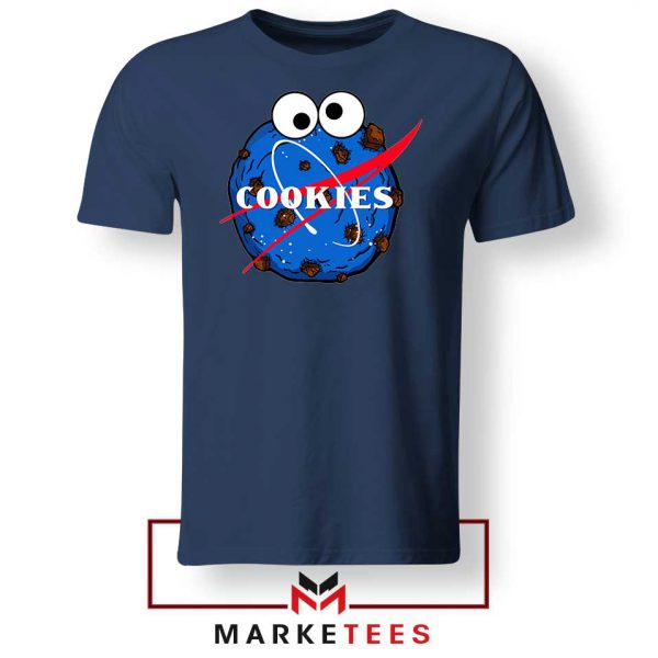 Space Cookies Funny Navy Blue Tshirt